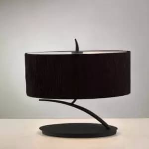 Eve Table Lamp 2 Bulbs E27 Small, anthracite with oval Black lampshade