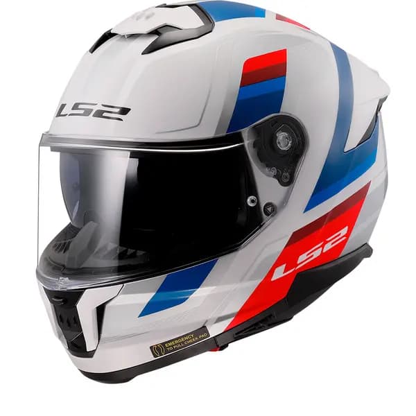 LS2 FF808 STREAM II VINTAGE White Blue Red-06 Full Face Helmet Size S