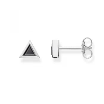 Ladies Thomas Sabo Sterling Silver Glam & Soul Black Triangle Stud Earrings