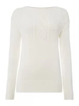 Barbour Weymouth Boat Neck Cable Jumper White