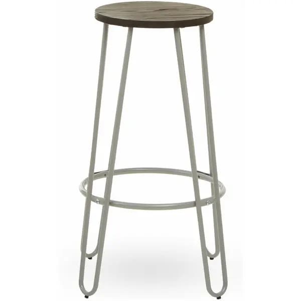 Premier Housewares District Grey Finish Metal Frame Bar Stool - Premier Housewares 2406627