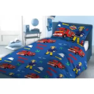 Vicway - Fireman Sam Single Duvet Cover Set, Children's Bedding Sets - Multicoloured