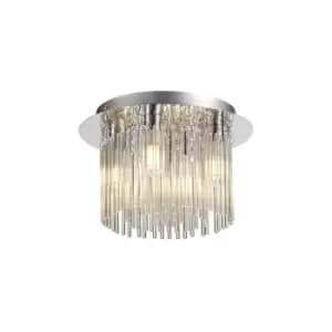 Semi Flush Ceiling Light, 4 x G9, IP44, Polished Chrome, Clear Glass - Luminosa Lighting