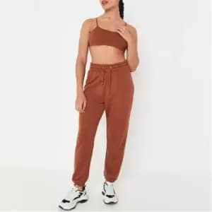 Missguided Coord Jogger and Bralet Set - Brown