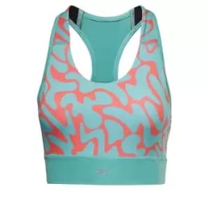 Reebok Running Printed Sports Bra Womens - Semi Classic Teal