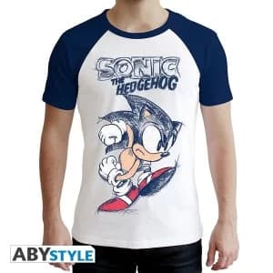 Sonic - Sonict Mens Large T-Shirt - White/Blue