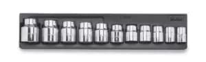 Beta Tools T105 11pc 3/4" Drive Hex Socket Set in Tray for Roller Cabs