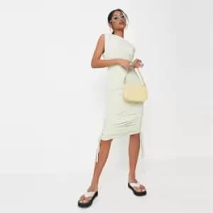 Missguided Tall Ruched Midi Dress - Green