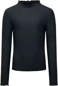 ONLY Solid Colored Long Sleeved Top Women Black