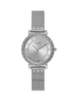 Guess Guess Jewel Silver Sunray Dial Stainless Steel Bracelet Ladies Watch