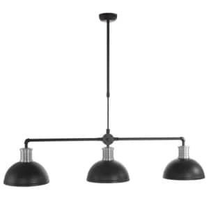 Brooklyn Straight Bar Pendant Ceiling Light Black Matt, Steel Polished, Metal