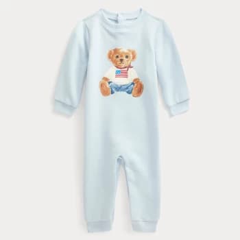 Ralph Lauren Boys' Bear Babygrow - Beryl Blue - 3 Months