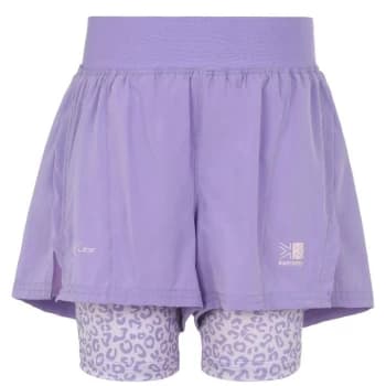Karrimor X 2 in 1 Shorts Junior Girls - Viola AOP