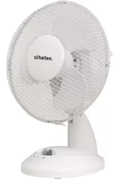 Small 9" Portable Desk Table Oscillating Cooling Fan with 2 Speed Setting & Quiet Operation in White