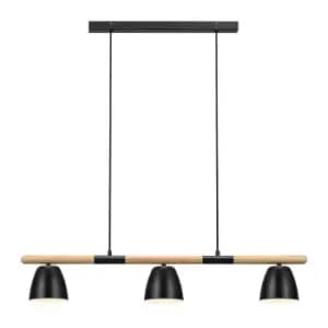 Theo Straight Bar Pendant Ceiling Light Black, GU10