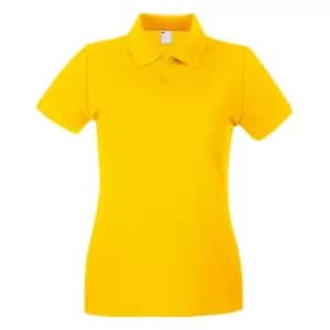 Womens/Ladies Fitted Short Sleeve Casual Polo Shirt (X Large) (Gold)