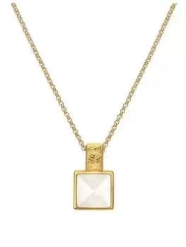 Hot Diamonds HD X JJ Calm Mother of Pearl Square Pendant, Yellow Gold, Women
