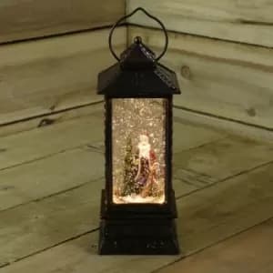 Christmas 27cm Water Lantern Spinner with Santa Scene Battery Powered LED