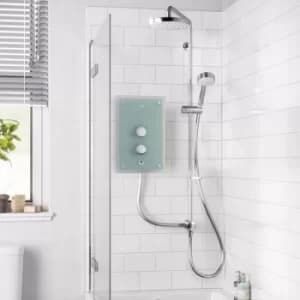 Mira Azora Dual Head Electric Shower 9.8kW Power Glass Clearscale 1.1634.156