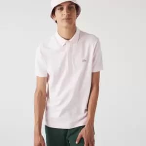 Mens Lacoste Paris Polo Shirt Regular Fit Stretch Cotton Pique Size 2 - XS Light Pink