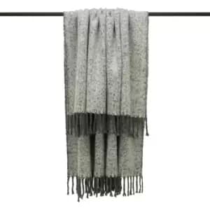 Furn Weaver Throw with Herringbone Design (One Size) (Grey) - Grey