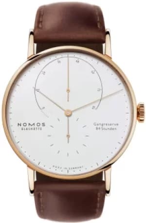 Nomos Glashutte Watch Lambda Rose Gold Sapphire Crystal