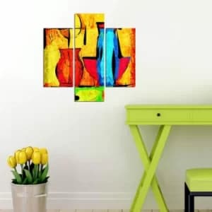 3MDF-023 Multicolor Decorative MDF Painting (3 Pieces)
