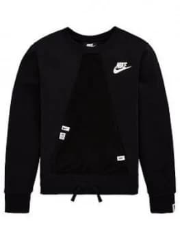 Nike Sportswear Older Girls Heritage Crew Neck Sweat - Black