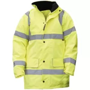 Mens Nevada High Visibility Safety Jacket (m) (Fluorescent Yellow) - Fluorescent Yellow - Warrior