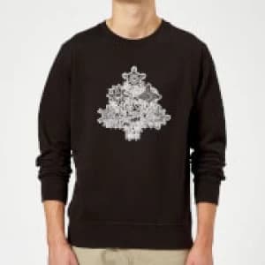 Marvel Comics Marvel Shields Christmas Tree Black Christmas Sweatshirt - L - Black