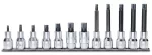 Beta Tools 920XZN/SB12 12pc 1/2" Sq Drive XZN 12 Pt Bit Socket Driver Rail Set
