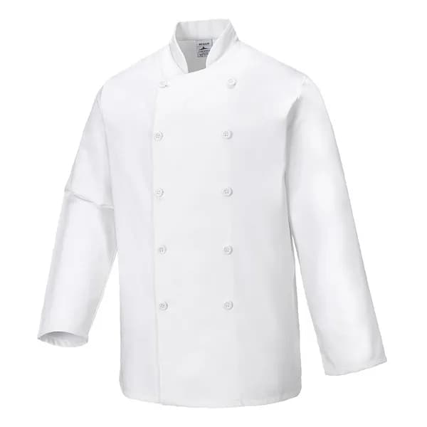 Portwest Sussex Chefs Long Sleeve Jacket C836WHRXXXL Colour: White