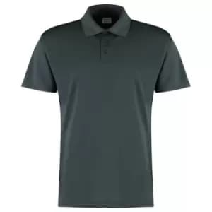 Kustom Kit Mens Micro Mesh Short-Sleeved Polo Shirt (S) (Dark Graphite)