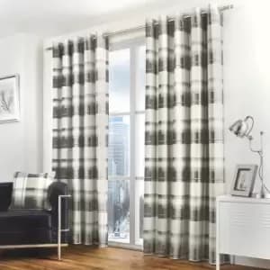 Fusion Balmoral Lined Eyelet Curtains - Grey