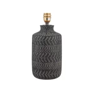 Woven Effect Texture Black and Natural Stoneware Table Lamp Base