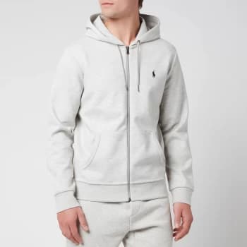 Polo Ralph Lauren Mens Double Knitted Zip-Through Hoodie - Light Sport Heather - M