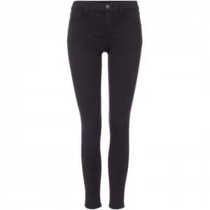 J Brand Mid rise luxe sateen super skinny jean in Black - Black