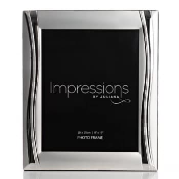 Satin Silver-Plated Photo Frame - Shiny Wavy Design 8" x 10"