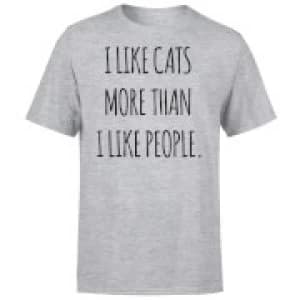 I Like Cats More Than People T-Shirt - Grey - 3XL