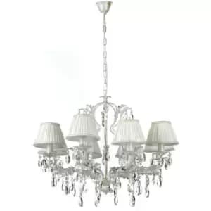 Onli Karen 8 Light Multi Arm Chandelier With Shades, Ivory