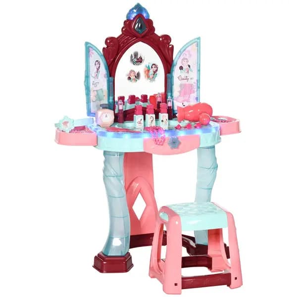 Aiyaplay 31 Piece Kids Dressing Playset W/ Princess Mirror Light & Sound