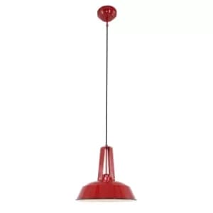 Eden Dome Pendant Ceiling Lights Red Signal, Black Matt