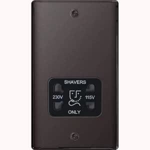 BG Nexus Metal Black Nickel Shaver Socket Black Insert - NBN20B