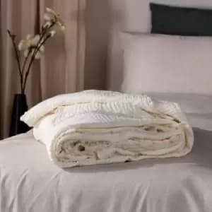 Lark Crinkle Cotton Throw White / 130 x 180cm