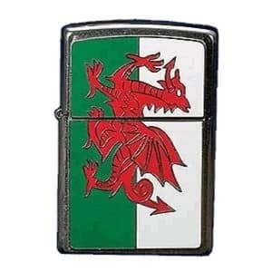 Zippo Wales Flag Emblem Brushed Chrome Windproof Lighter