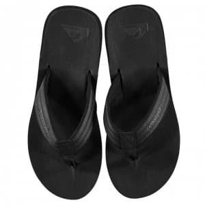 Quiksilver Carver Nubuck Mens Flip Flops - Solid Black