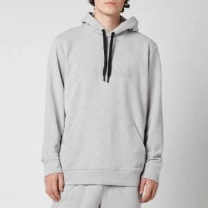 Calvin Klein Mens Pullover Chest Logo Hoodie - Grey Heather - L