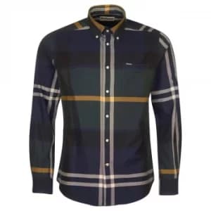 Barbour Mens Dunoon Tailored Shirt Seaweed Tartan Large