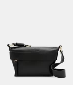 AllSaints Womens Colette Leather Crossbody Bag, Black