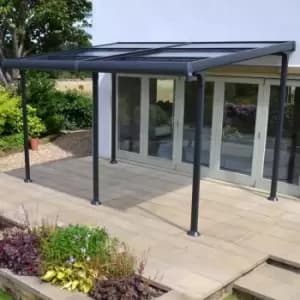 Creador Aluminium 4 x 3m Wall Gazebo with Retractable Roof - Anthracite